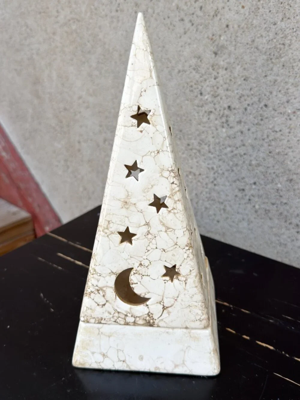 PartyLite Galaxy Pyramid Moon Stars Candle Holder
